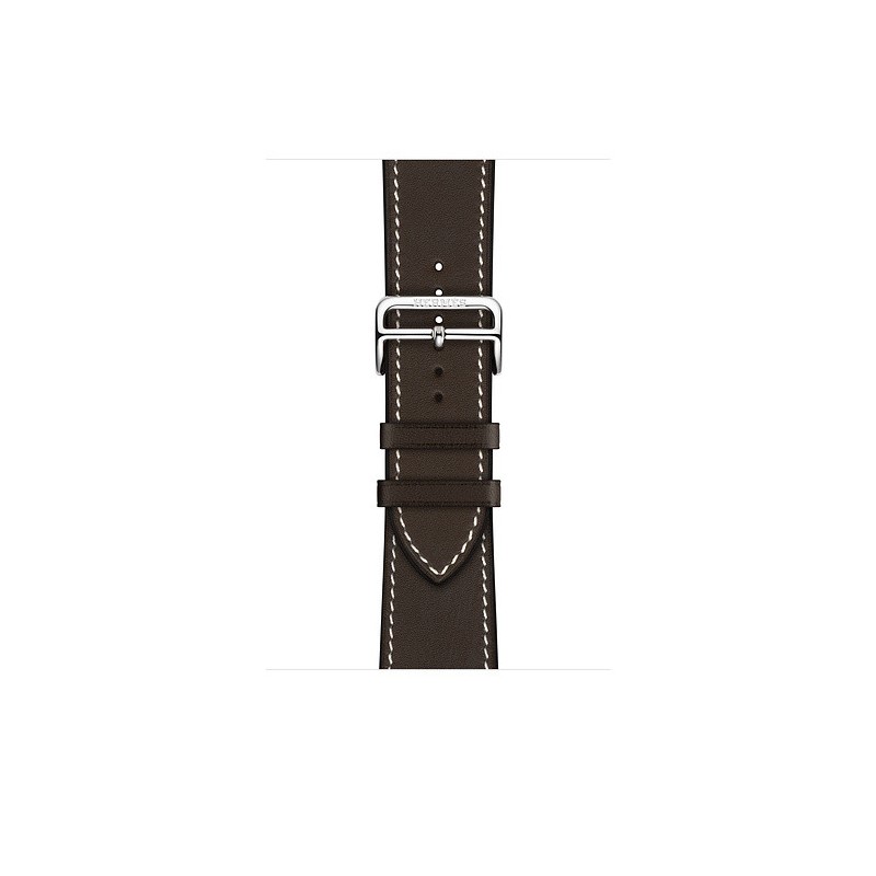 Apple Watch Hermès - 44mm Ébène Barenia Leather Single Tour Deployment Buckle Apple Watch Hermès - 44mm Ébène Barenia Leather Single Tour Deployment Buckle